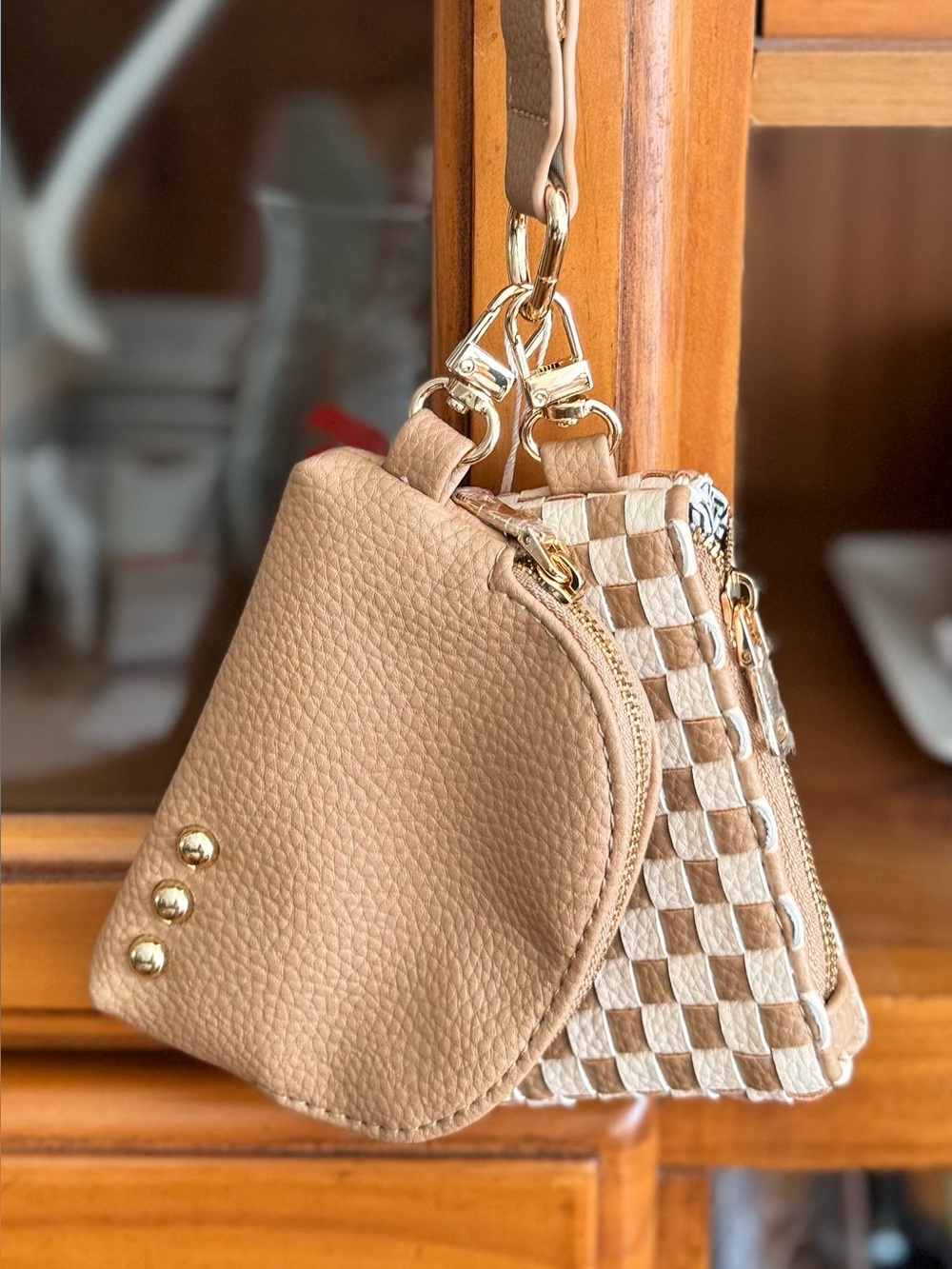 Pretty Simple. NWT. Wonderlust Woven Dual Pouch Wristlet.